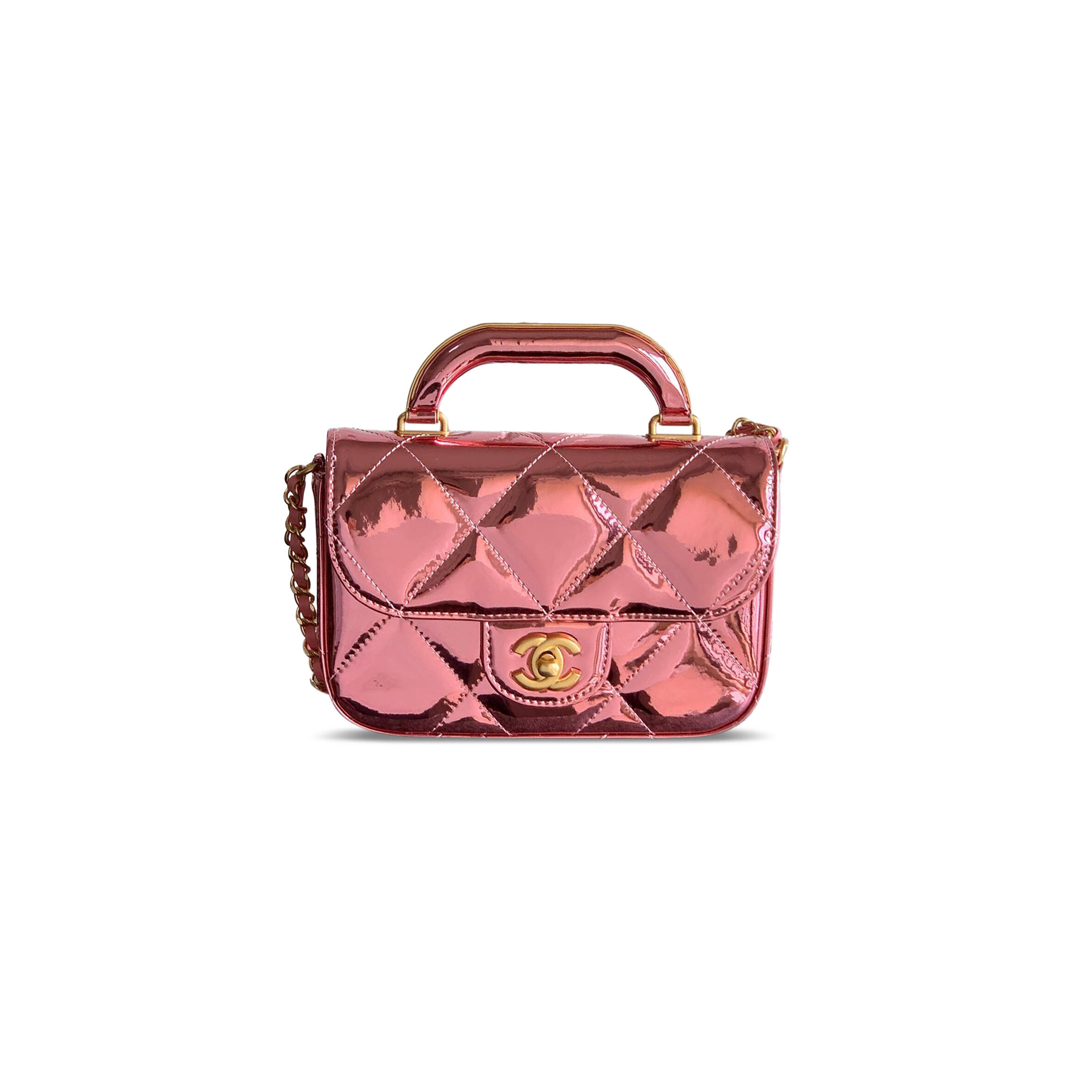 Ch**el mini flap bag with top handle as5805 (18.5*13*4.5cm)